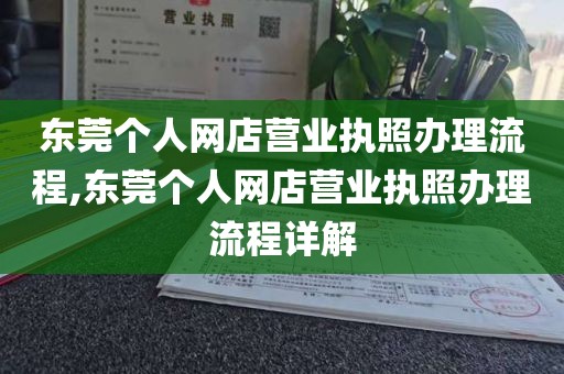 东莞个人网店营业执照办理流程,东莞个人网店营业执照办理流程详解