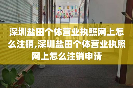 深圳盐田个体营业执照网上怎么注销,深圳盐田个体营业执照网上怎么注销申请
