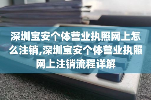 深圳宝安个体营业执照网上怎么注销,深圳宝安个体营业执照网上注销流程详解