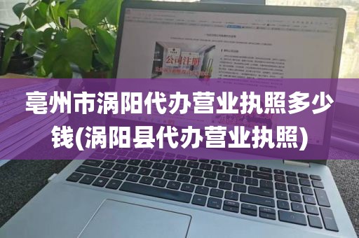 亳州市涡阳代办营业执照多少钱(涡阳县代办营业执照)