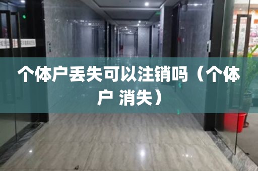 个体户丢失可以注销吗（个体户 消失）