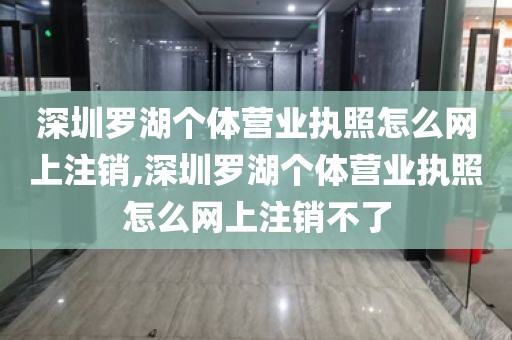 深圳罗湖个体营业执照怎么网上注销,深圳罗湖个体营业执照怎么网上注销不了