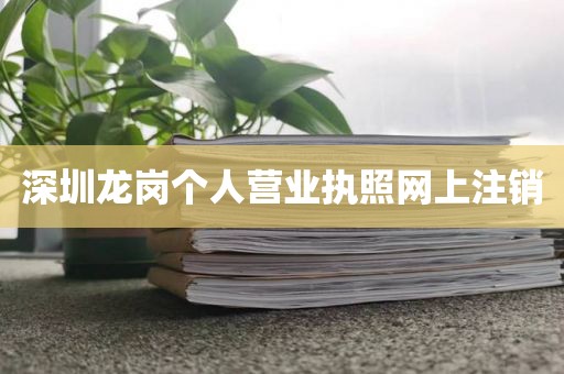 深圳龙岗个人营业执照网上注销
