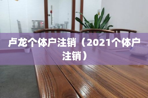 卢龙个体户注销（2021个体户注销）