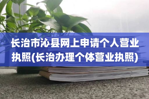 长治市沁县网上申请个人营业执照(长治办理个体营业执照)