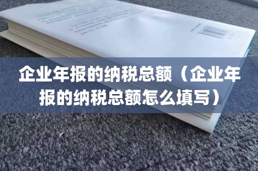 企业年报的纳税总额（企业年报的纳税总额怎么填写）