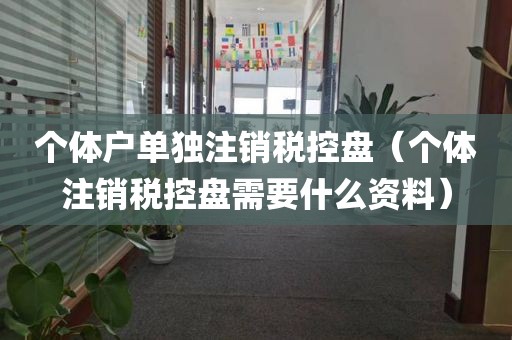 个体户单独注销税控盘（个体注销税控盘需要什么资料）