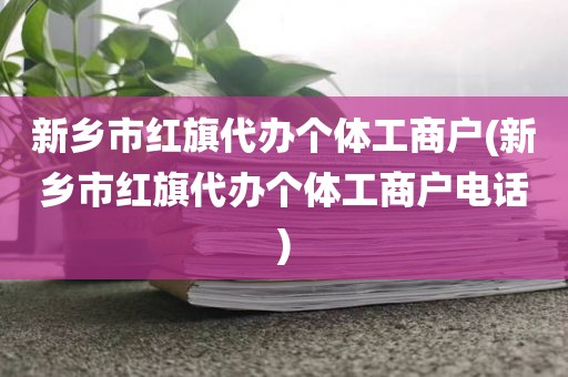 新乡市红旗代办个体工商户(新乡市红旗代办个体工商户电话)