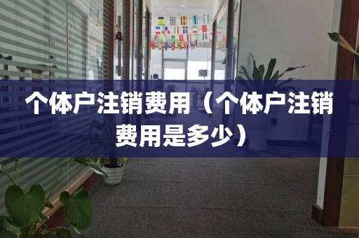 个体户注销费用（个体户注销费用是多少）