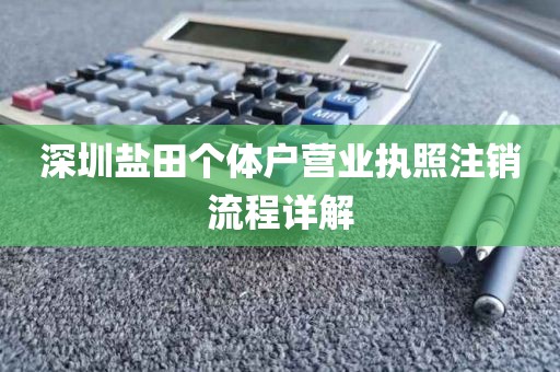 深圳盐田个体户营业执照注销流程详解