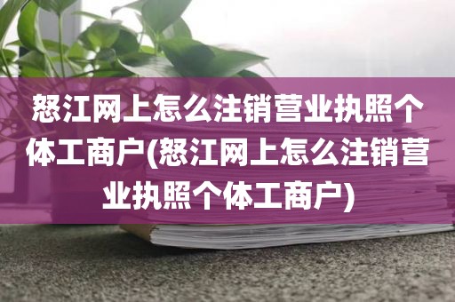 怒江网上怎么注销营业执照个体工商户(怒江网上怎么注销营业执照个体工商户)