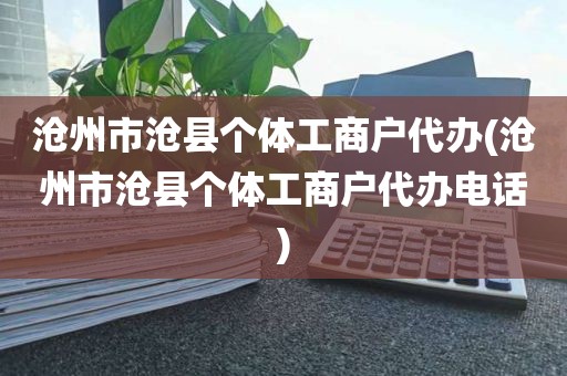沧州市沧县个体工商户代办(沧州市沧县个体工商户代办电话)