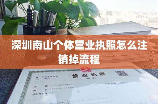 深圳南山个体营业执照怎么注销掉流程