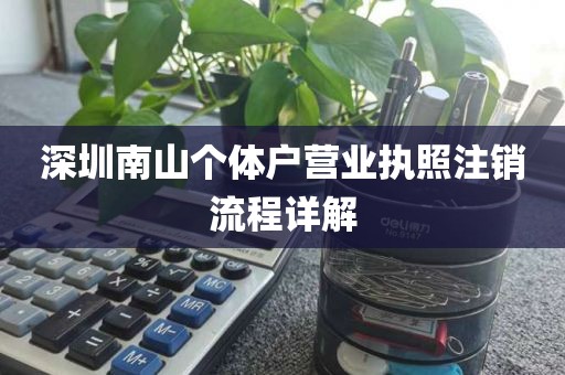深圳南山个体户营业执照注销流程详解