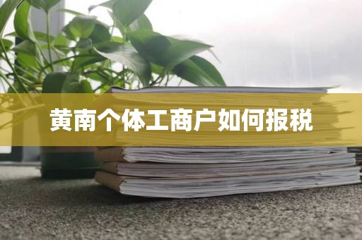 黄南个体工商户如何报税