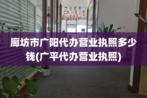 廊坊市广阳代办营业执照多少钱(广平代办营业执照)