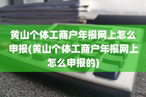 黄山个体工商户年报网上怎么申报(黄山个体工商户年报网上怎么申报的)