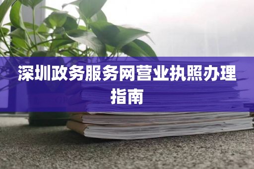 深圳政务服务网营业执照办理指南
