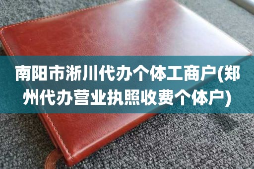 南阳市淅川代办个体工商户(郑州代办营业执照收费个体户)