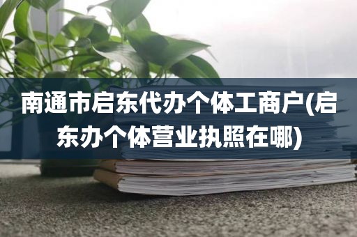 南通市启东代办个体工商户(启东办个体营业执照在哪)
