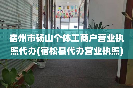 宿州市砀山个体工商户营业执照代办(宿松县代办营业执照)
