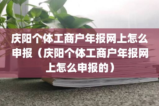 庆阳个体工商户年报网上怎么申报（庆阳个体工商户年报网上怎么申报的）