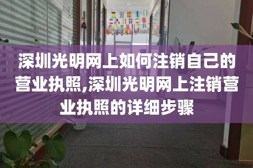 深圳光明网上如何注销自己的营业执照,深圳光明网上注销营业执照的详细步骤