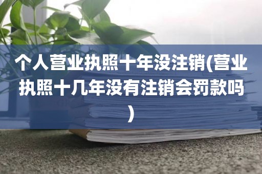 个人营业执照十年没注销(营业执照十几年没有注销会罚款吗)