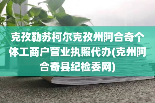 克孜勒苏柯尔克孜州阿合奇个体工商户营业执照代办(克州阿合奇县纪检委网)