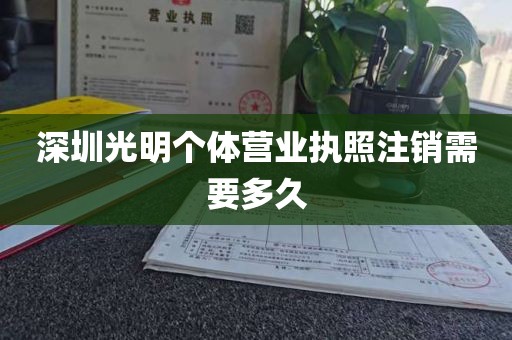 深圳光明个体营业执照注销需要多久
