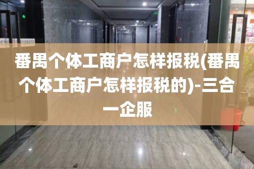 番禺个体工商户怎样报税(番禺个体工商户怎样报税的)-三合一企服