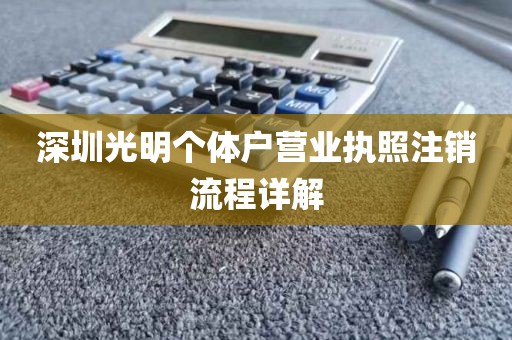 深圳光明个体户营业执照注销流程详解