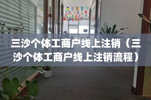 三沙个体工商户线上注销（三沙个体工商户线上注销流程）