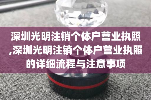 深圳光明注销个体户营业执照,深圳光明注销个体户营业执照的详细流程与注意事项