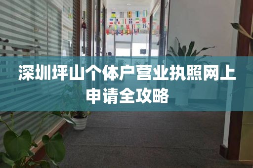 深圳坪山个体户营业执照网上申请全攻略
