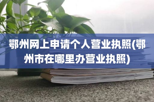 鄂州网上申请个人营业执照(鄂州市在哪里办营业执照)