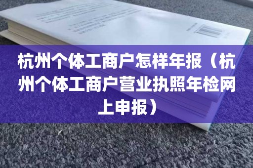 杭州个体工商户怎样年报（杭州个体工商户营业执照年检网上申报）