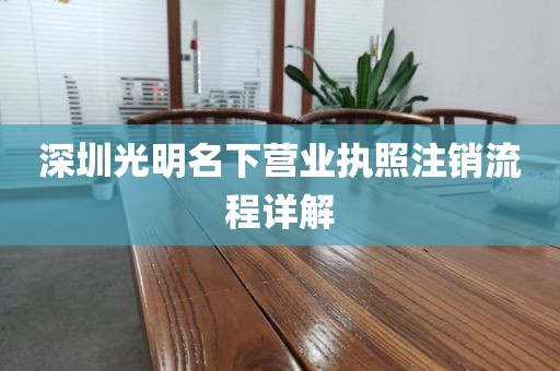 深圳光明名下营业执照注销流程详解