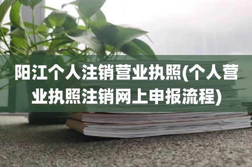 阳江个人注销营业执照(个人营业执照注销网上申报流程)