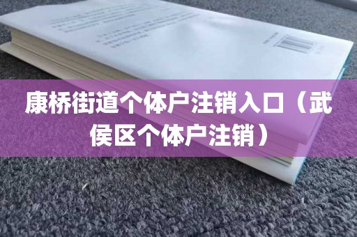 康桥街道个体户注销入口（武侯区个体户注销）