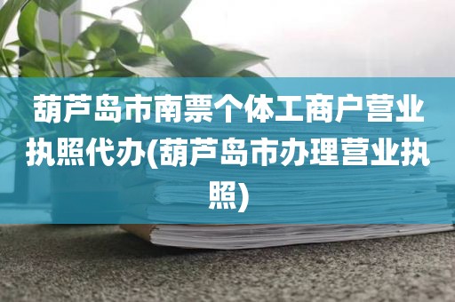 葫芦岛市南票个体工商户营业执照代办(葫芦岛市办理营业执照)