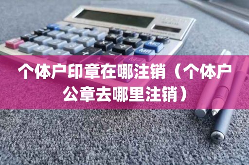 个体户印章在哪注销（个体户公章去哪里注销）