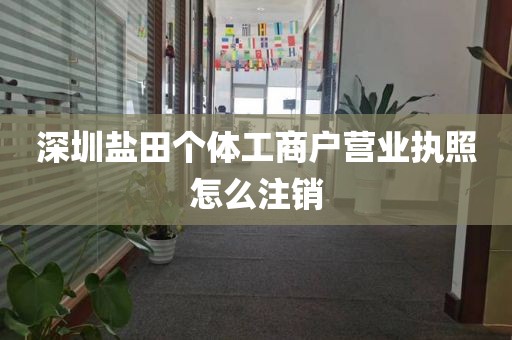 深圳盐田个体工商户营业执照怎么注销
