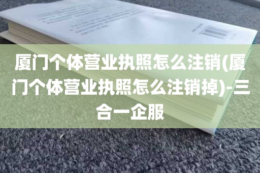 厦门个体营业执照怎么注销(厦门个体营业执照怎么注销掉)-三合一企服