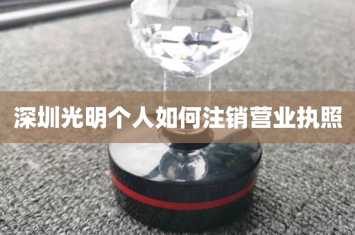 深圳光明个人如何注销营业执照