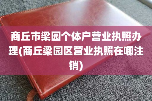 商丘市梁园个体户营业执照办理(商丘梁园区营业执照在哪注销)