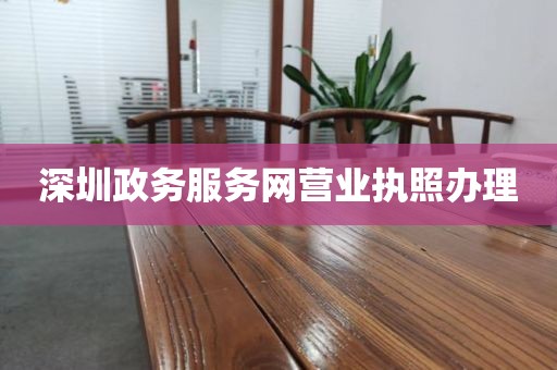 深圳政务服务网营业执照办理