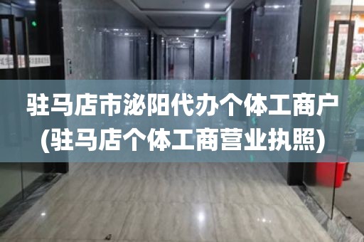 驻马店市泌阳代办个体工商户(驻马店个体工商营业执照)