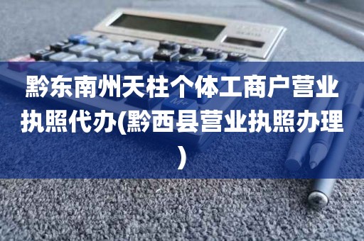 黔东南州天柱个体工商户营业执照代办(黔西县营业执照办理)