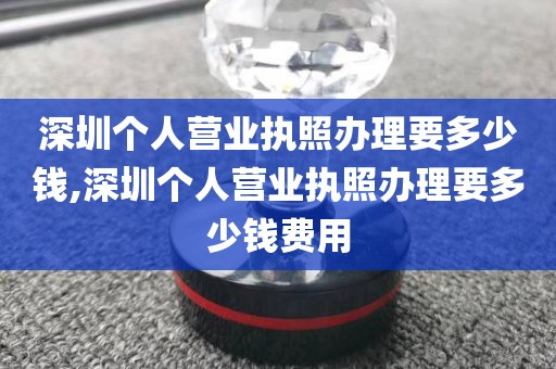 深圳个人营业执照办理要多少钱,深圳个人营业执照办理要多少钱费用